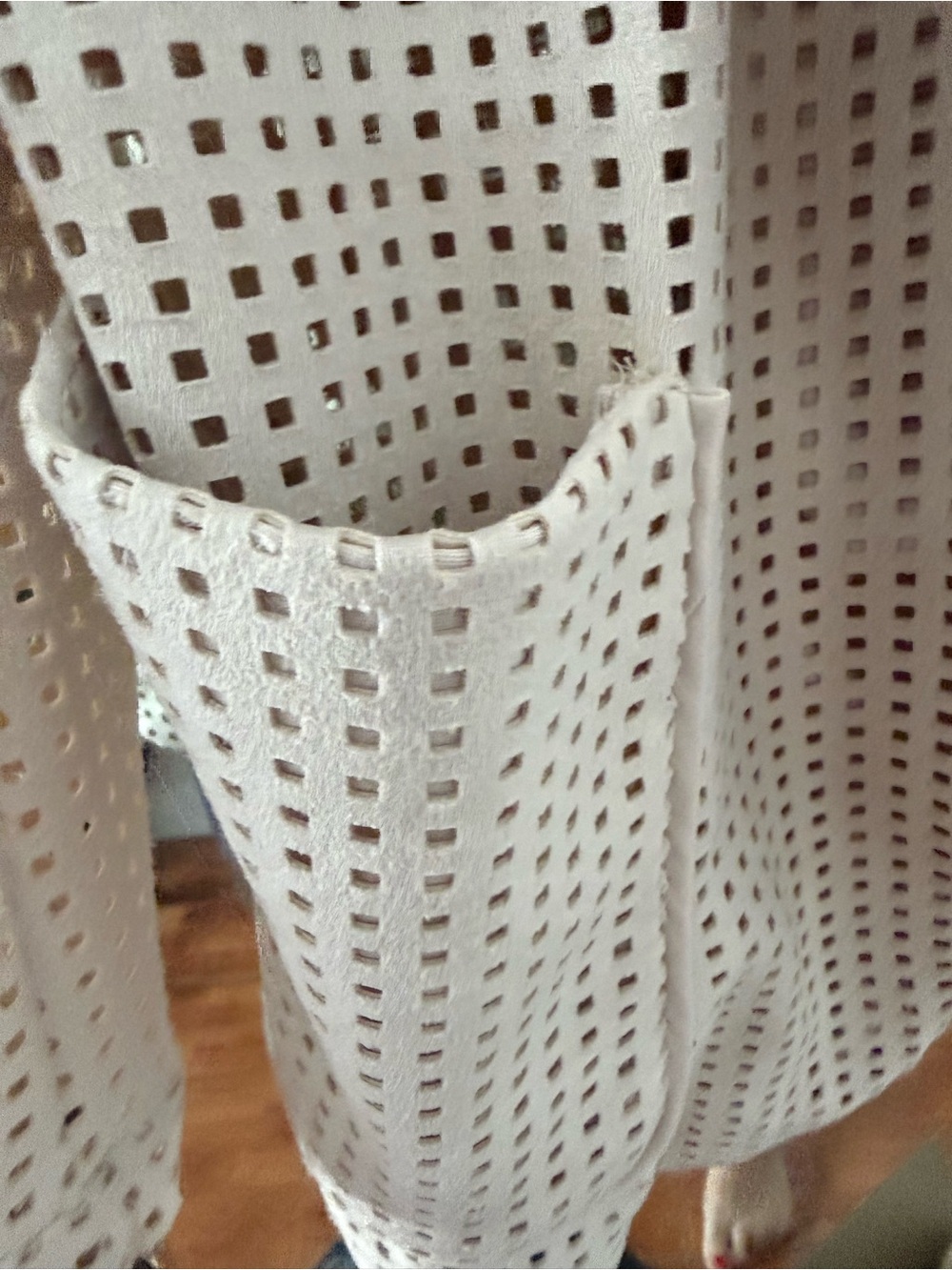 Zara Beige Perforated Blazer Jacket - Picture 6 of 9